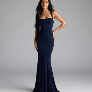 Nicola Strappy Tie-Back Mermaid Dress