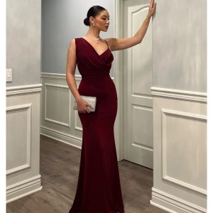 Margot One-Shoulder Cowl Neck Mermaid Dress