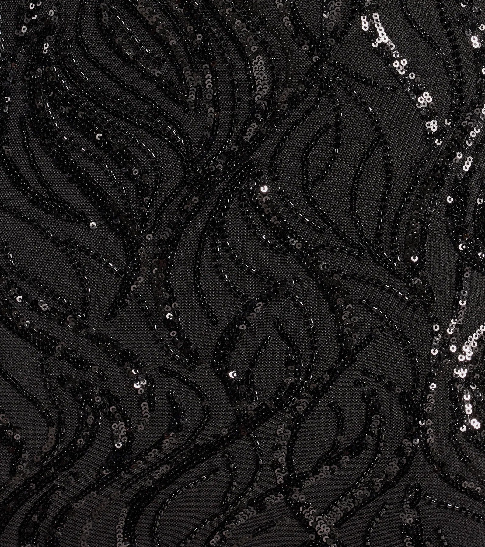 Brea Sequin Beaded Long Sleeve Cowl Back Mini Dress - Image 8