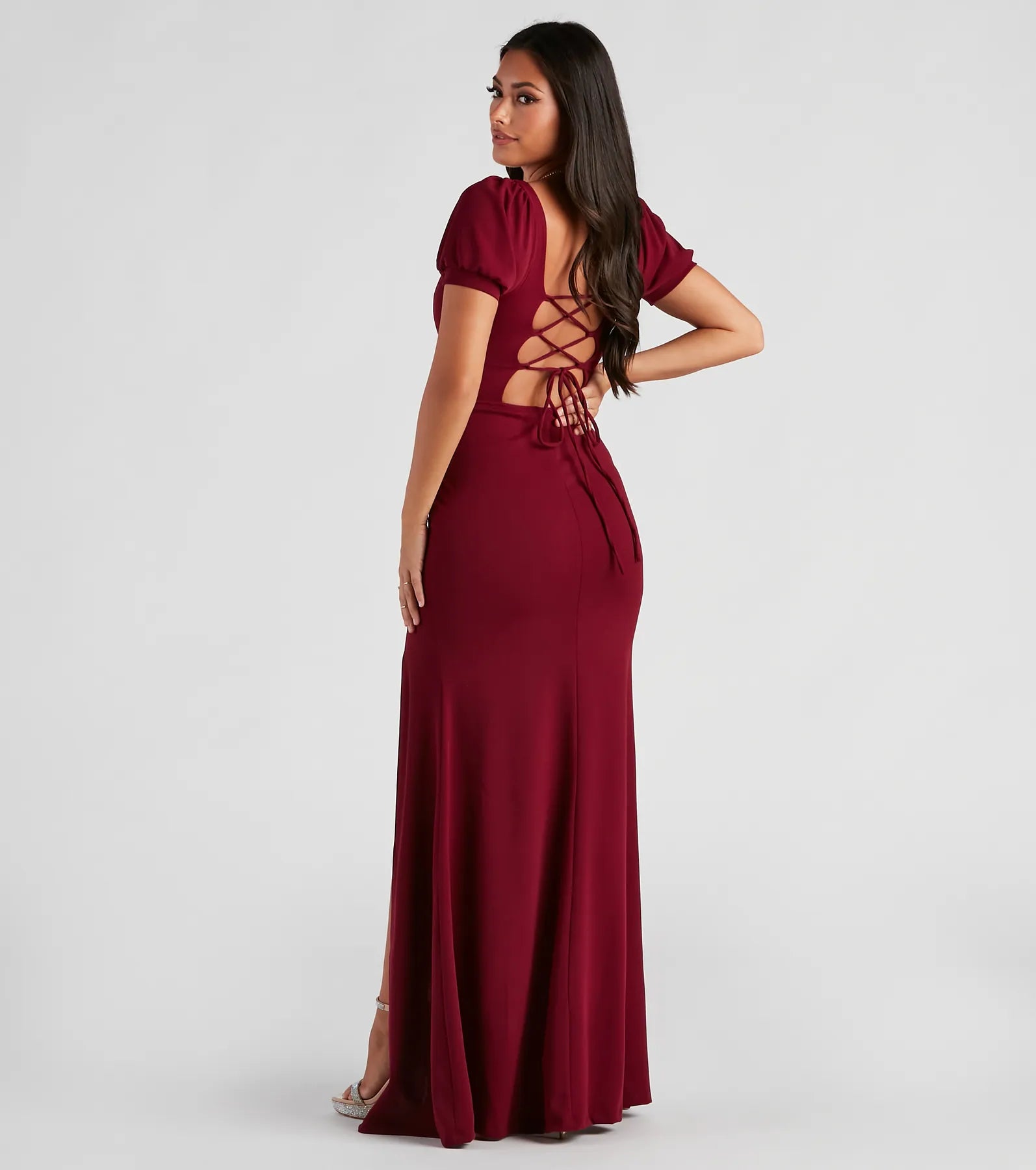 Denali Formal Puff Sleeve Long Dress - Image 3