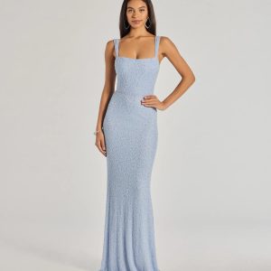 Kimia Beaded Lace-Up Column Dress