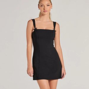 Effortless And Chic Bow Trim Mini Dress