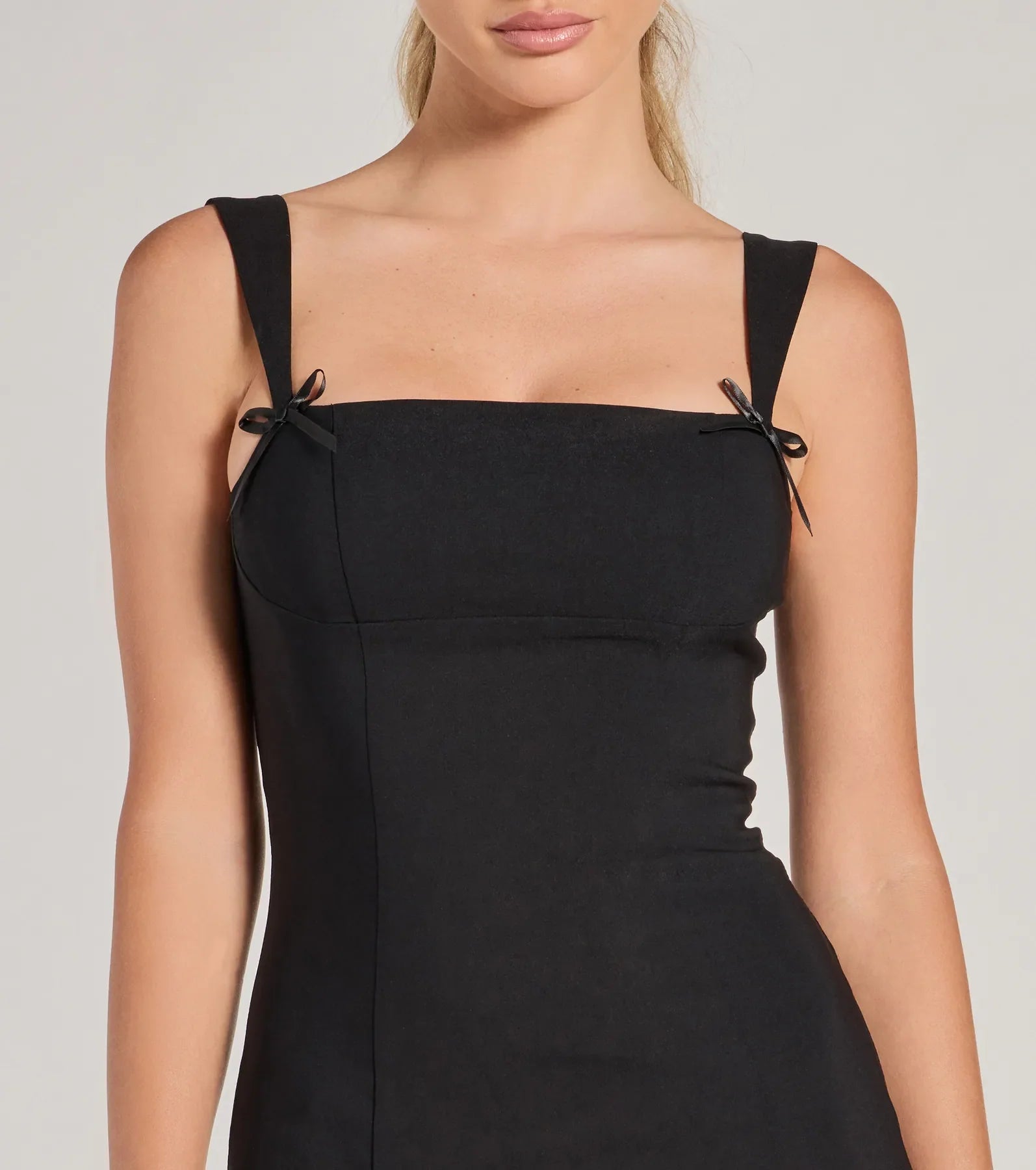 Effortless And Chic Bow Trim Mini Dress - Image 4