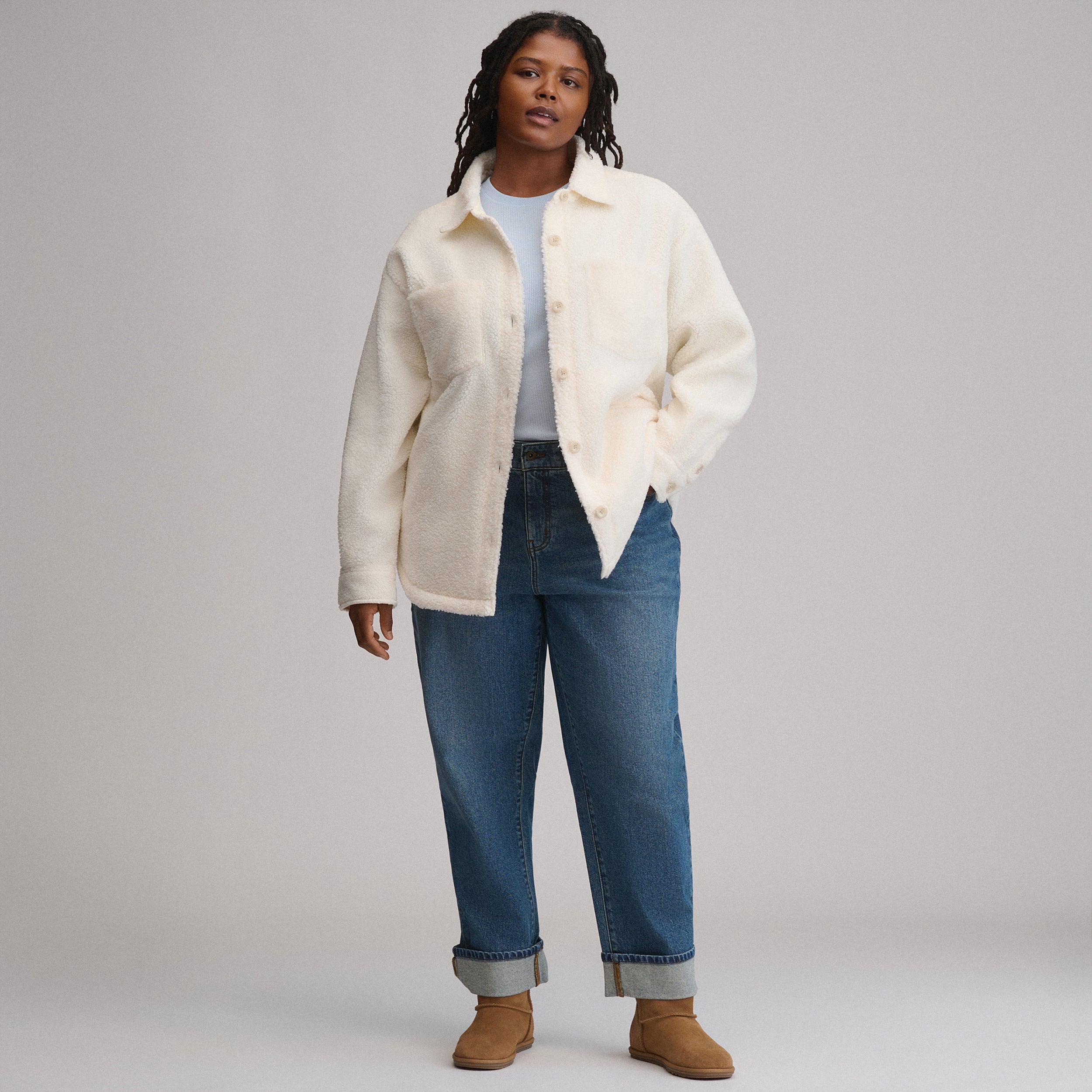 Women's Fleece Shirt Jacket - Image 13