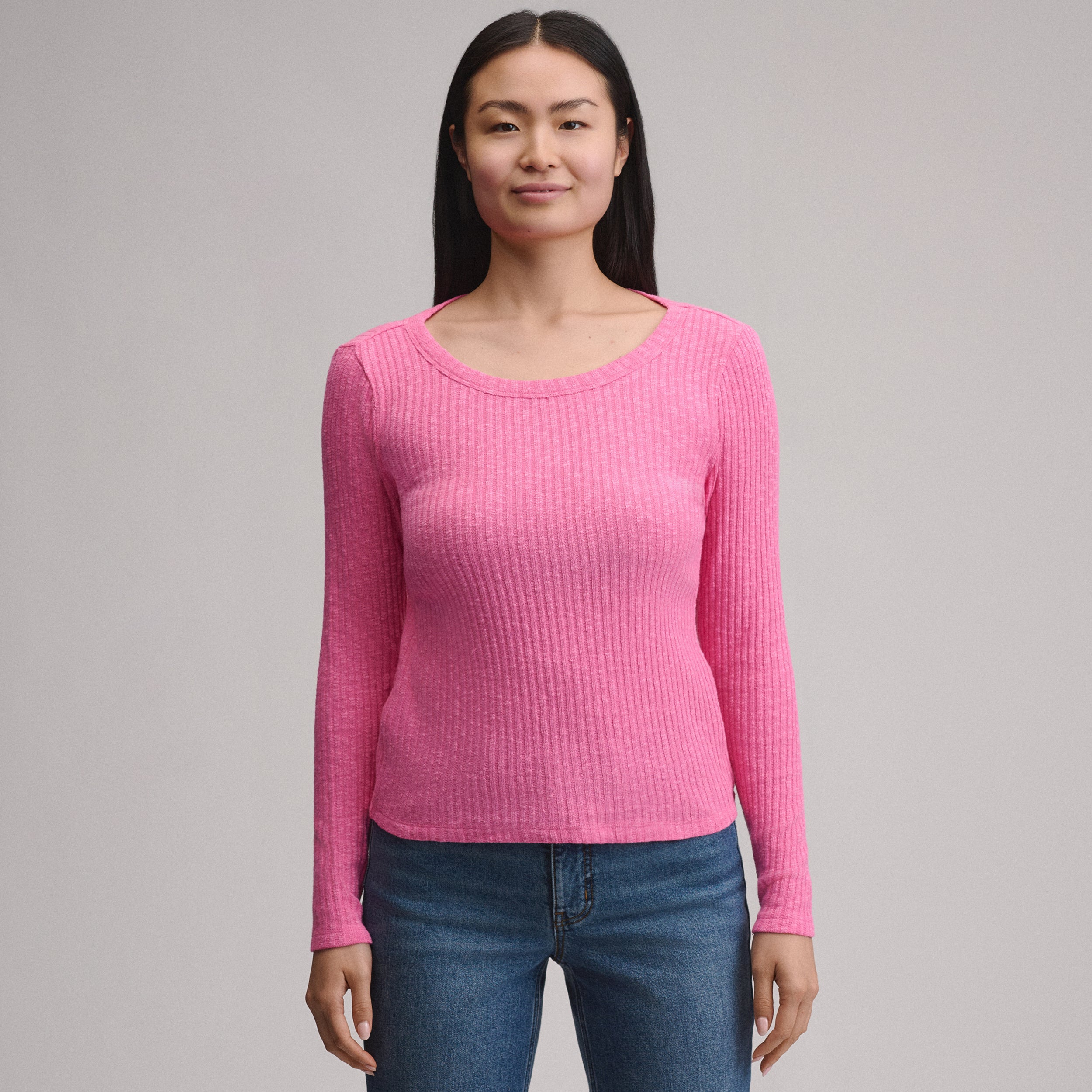 Women's Long-Sleeve Hacci Ribbed Top - Image 5