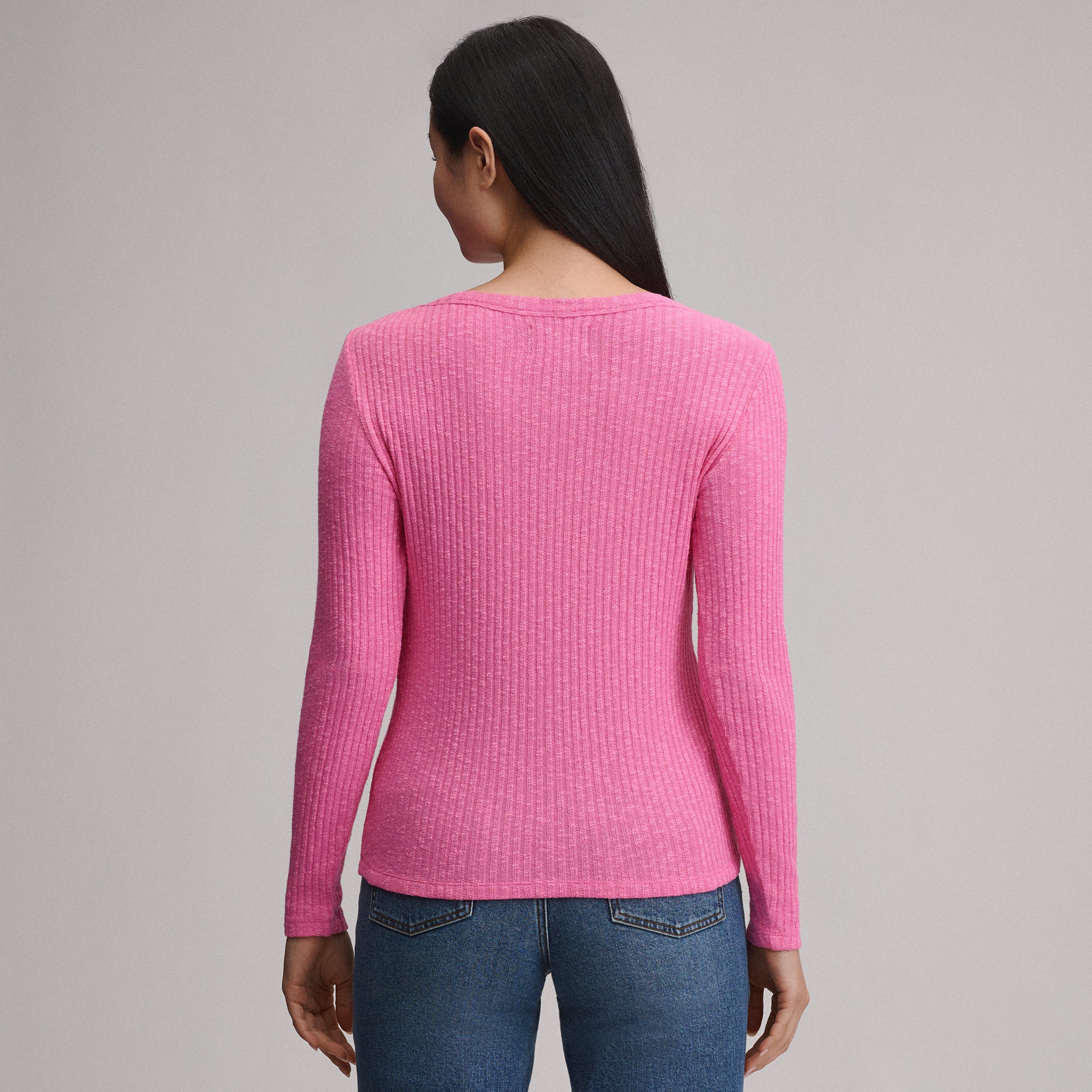 Women's Long-Sleeve Hacci Ribbed Top - Image 6
