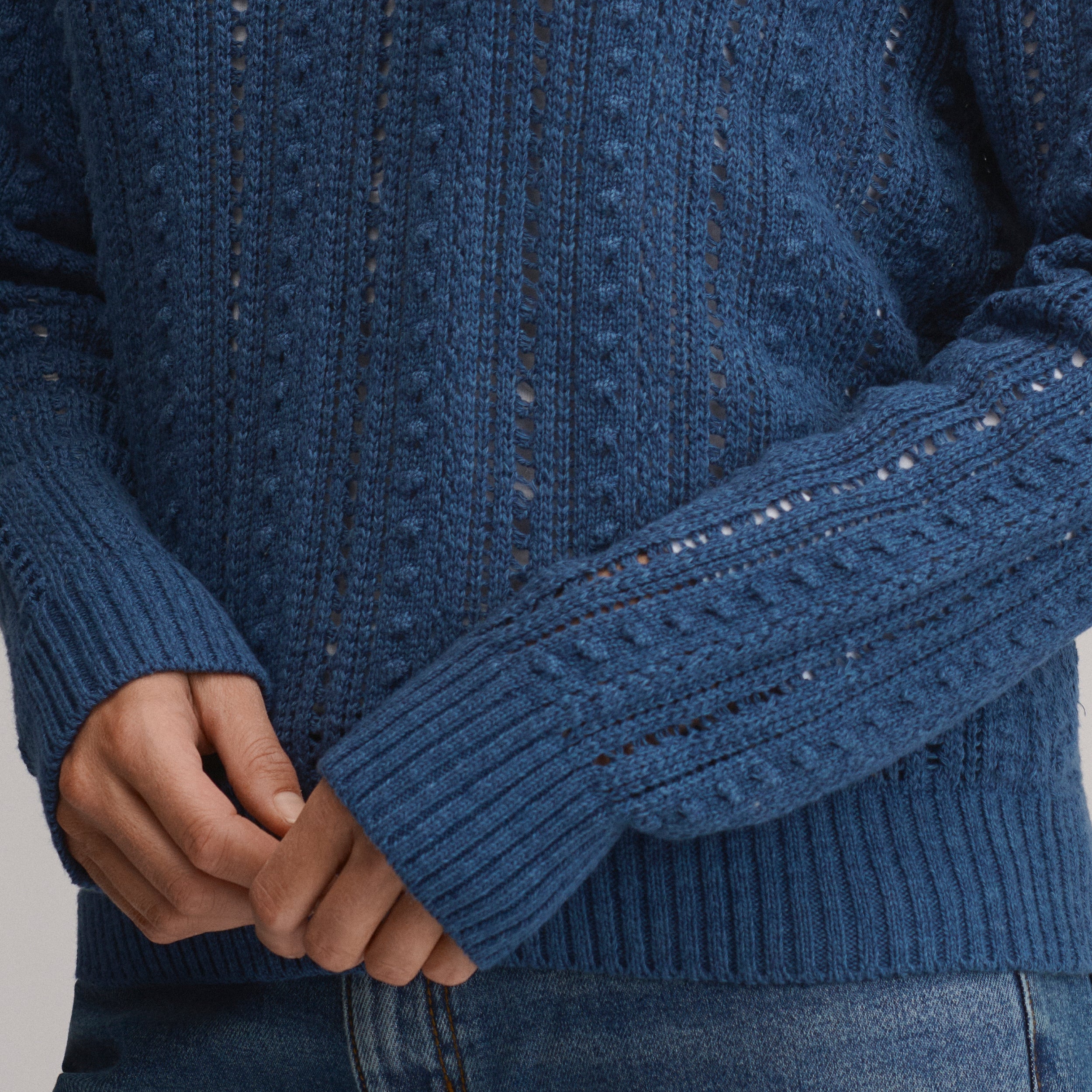 Women's Long-Sleeve Slub Johnny Collar Sweater - Image 23
