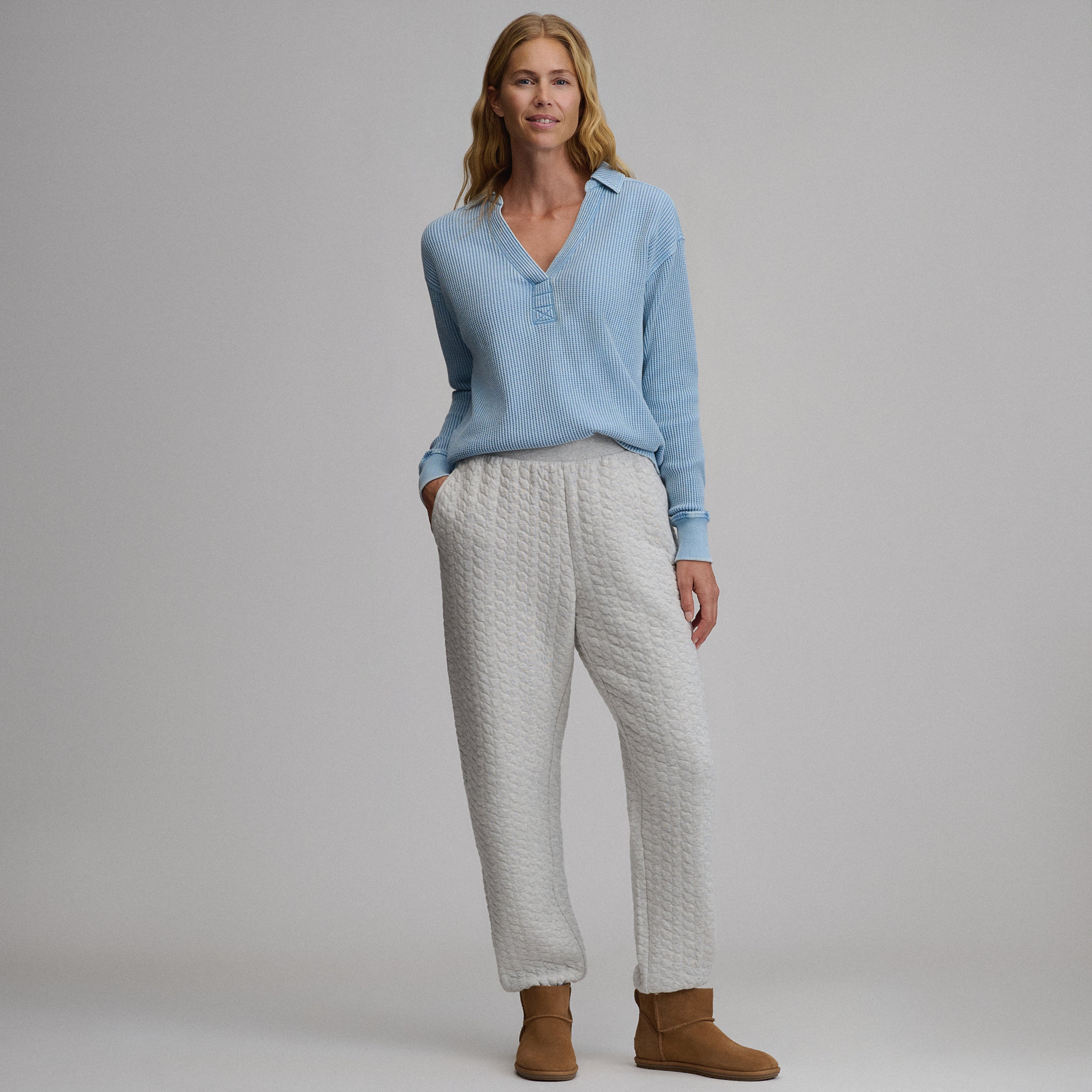 Women's Lounge V-Neck Thermal Crew - Image 4