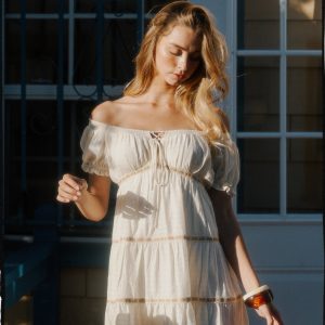 OFF SHOULDER TIERED BABYDOLL DRESS