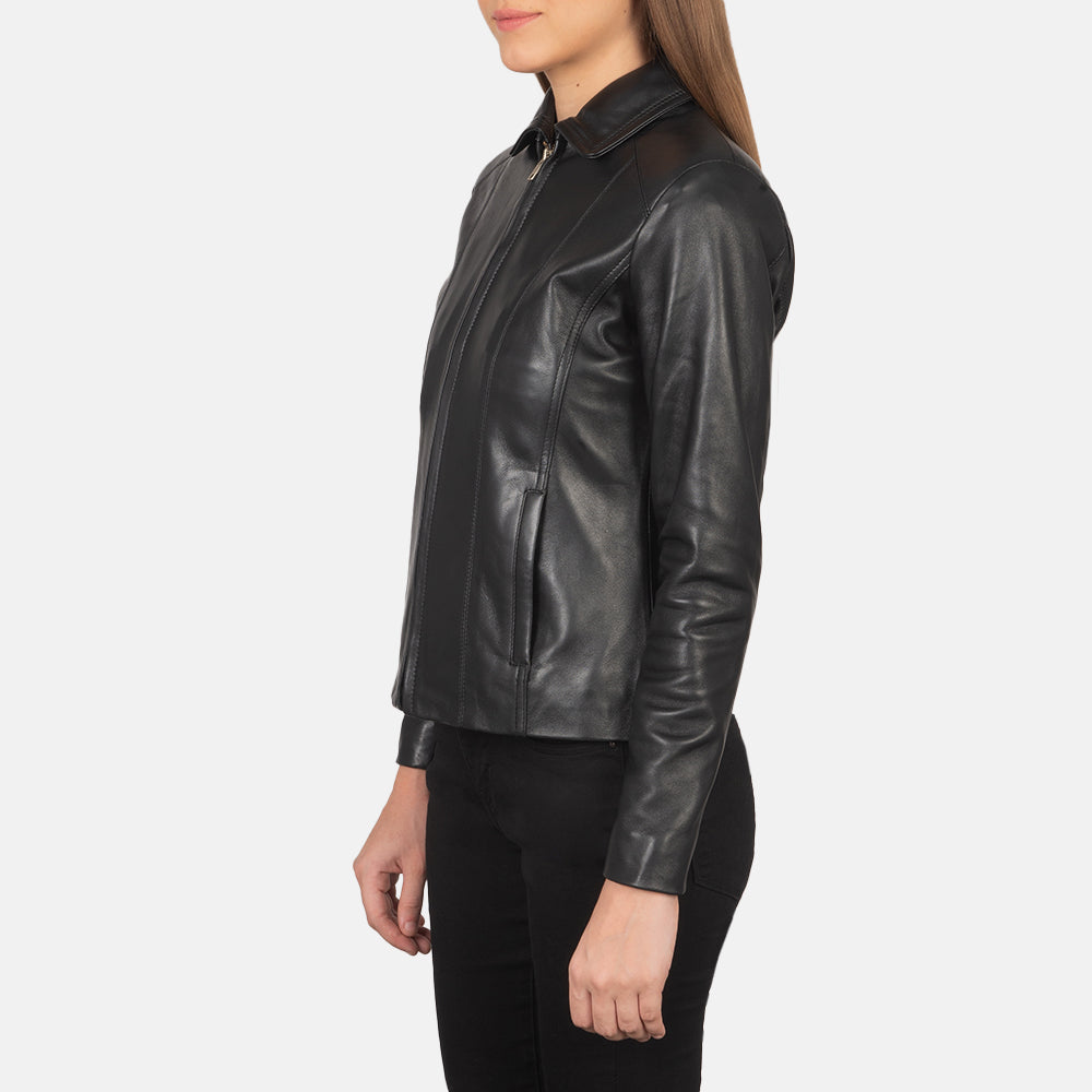 Colette Black Leather Jacket - Image 3